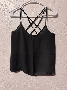 Hollister Sheer Spaghetti Strap CrossBack Tank Top